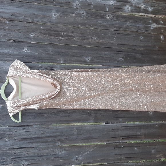 Sorella Vita SV Gold Sequin Dress Low Back Size 10 Gorgeous Gown Bridal Prom - Picture 9 of 16